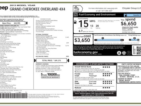 Used 2013 Jeep Grand Cherokee Overland w/ Advance Technology Group image 16