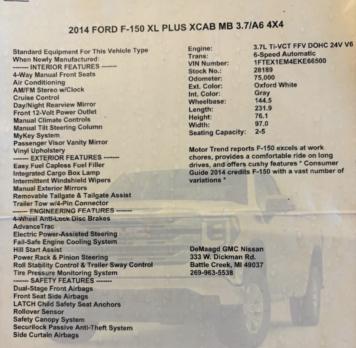 Used 2014 Ford F150 XL w/ Power Equipment Group AWD/4WD image 14