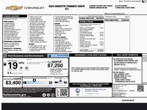 Used 2024 Chevrolet Corvette Stingray Coupe w/ 1LT image 14
