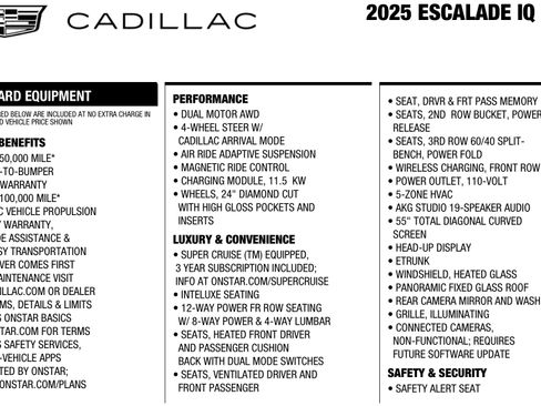 Used 2025 Cadillac Escalade IQ Sport 1 w/ LPO, ONYX Package image 18