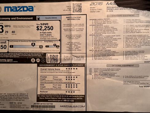 Used 2016 MAZDA MAZDA3 i Touring w/ Popular Equipment Package FWD image 32