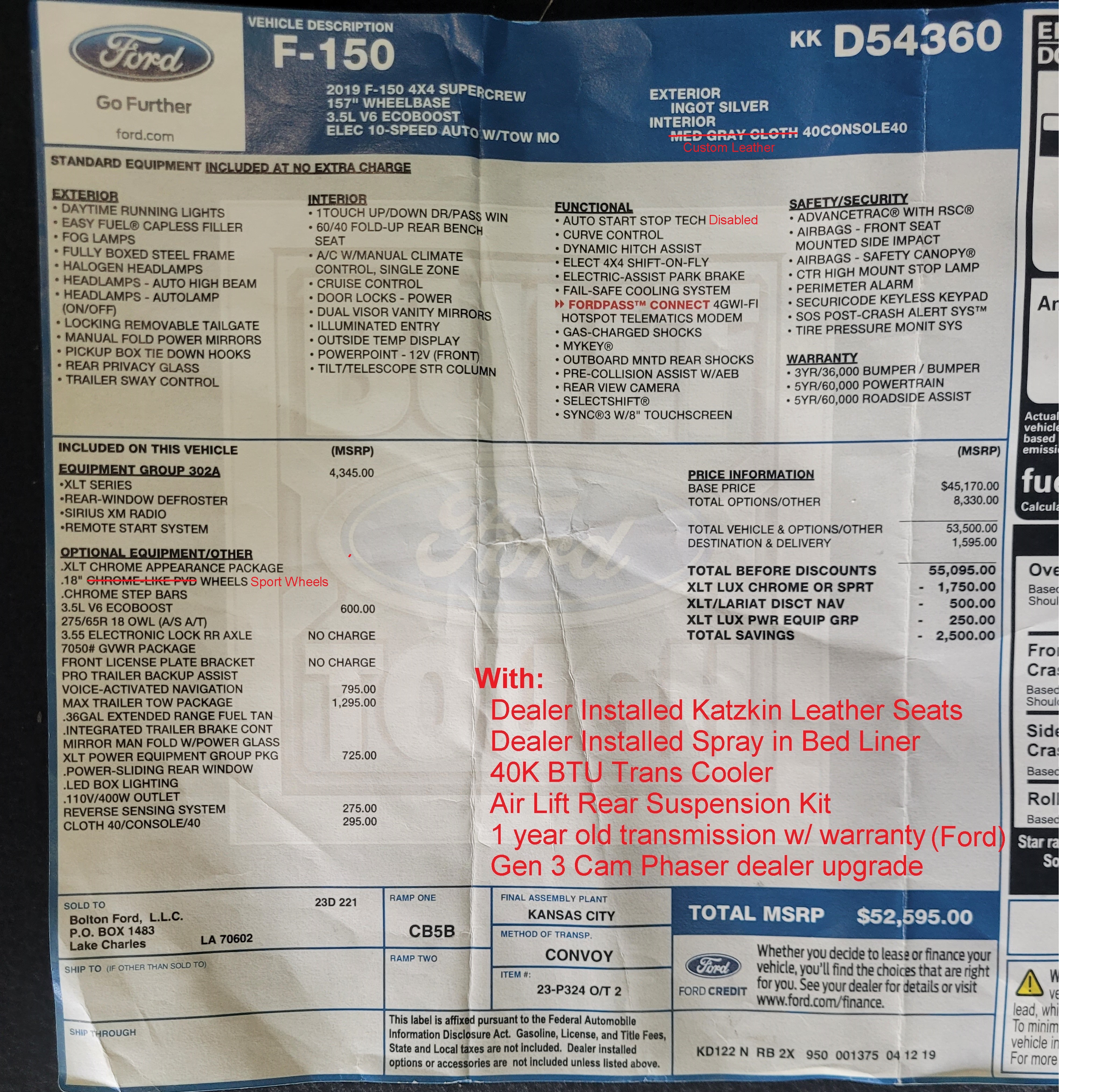 Used 2019 Ford F150 XLT w/ Equipment Group 302A Luxury AWD/4WD image 10