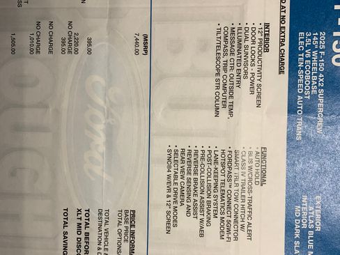 Used 2025 Ford F150 XLT w/ Equipment Group 302A MID image 9