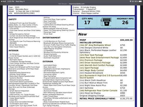 Used 2015 Mercedes-Benz S 550 Sedan image 10