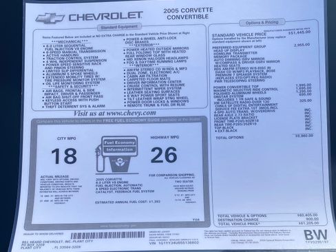 Used 2005 Chevrolet Corvette Convertible w/ Preferred Equipment Group image 14