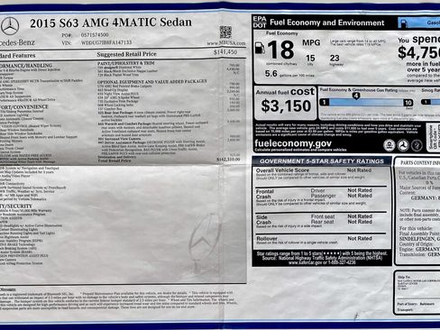 Used 2015 Mercedes-Benz S 63 AMG 4MATIC Sedan image 30