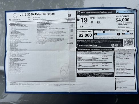 Used 2015 Mercedes-Benz S 550 4MATIC Sedan image 19