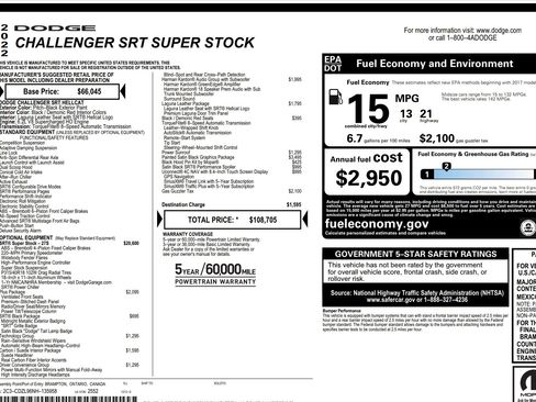 Used 2022 Dodge Challenger SRT Super Stock image 10