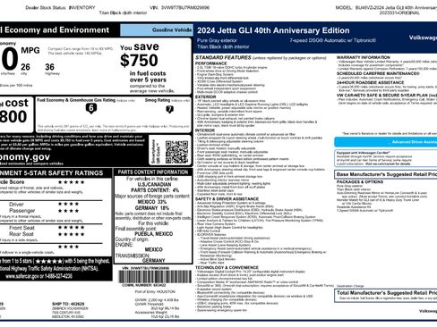 Used 2024 Volkswagen Jetta GLI 40th Anniversary Edition image 2