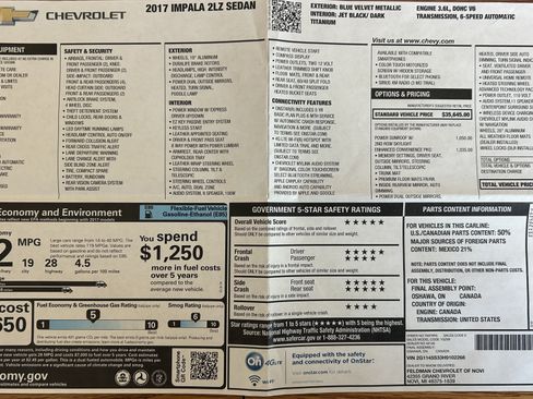 Used 2017 Chevrolet Impala Premier w/ Enhanced Convenience Package image 8