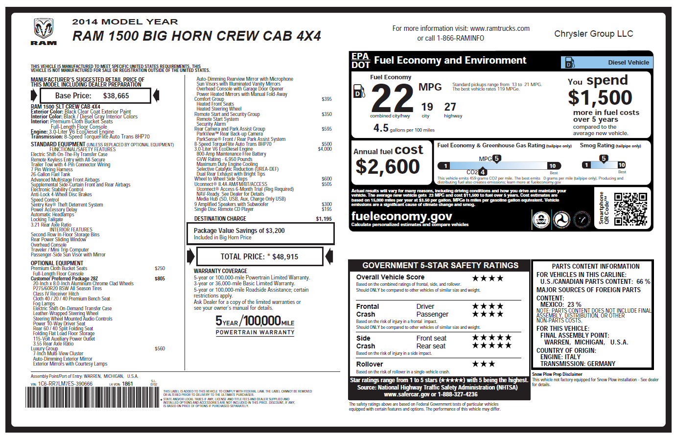 Used 2014 RAM 1500 Big Horn AWD/4WD image 16