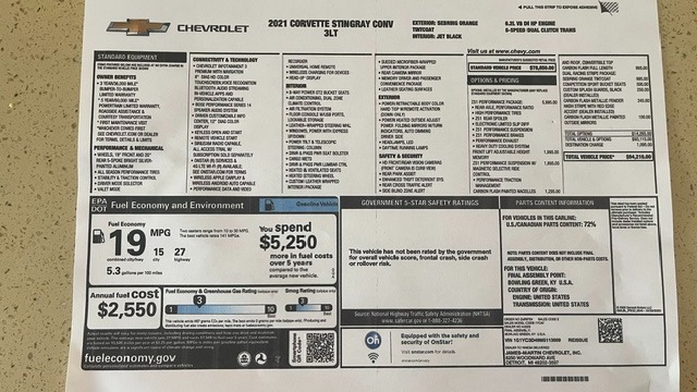 Used 2021 Chevrolet Corvette Stingray Premium Conv w/ Z51 Performance Package RWD image 16