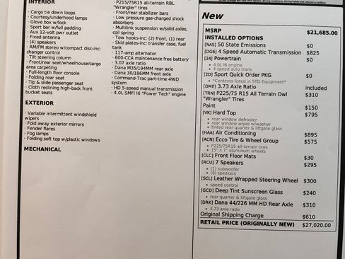 Used 2004 Jeep Wrangler 4WD w/ Ecco Tire & Wheel Group image 15