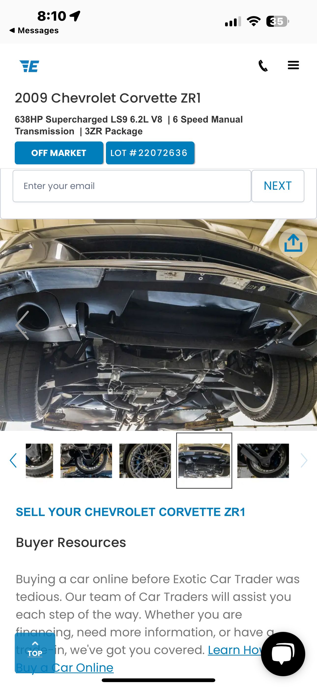 Used 2009 Chevrolet Corvette ZR1 w/ Preferred Equipment Group RWD image 9