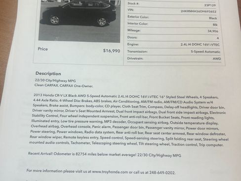 Used 2013 Honda CR-V LX image 20