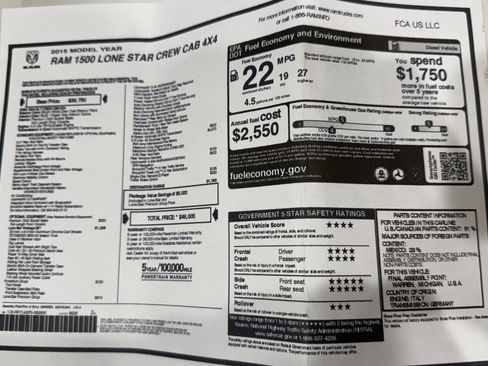 Used 2015 RAM 1500 Lone Star image 2