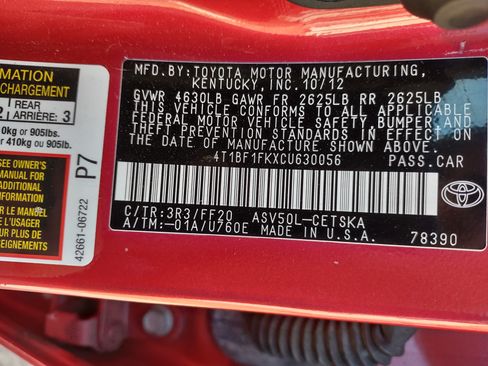 Used 2012 Toyota Camry SE image 11