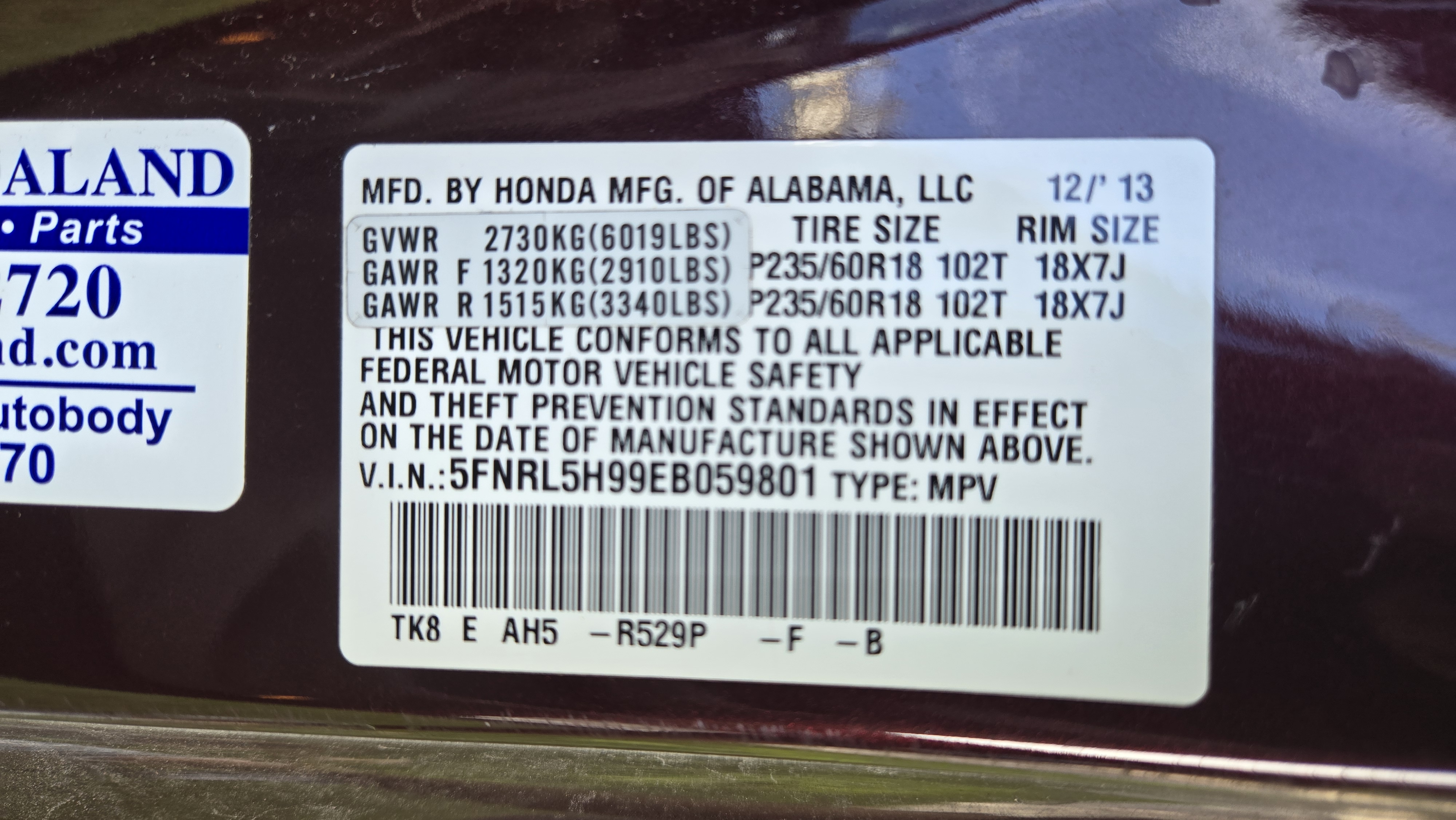 Used 2014 Honda Odyssey Touring Elite image 20