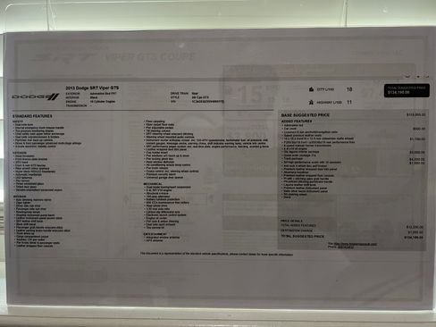 Used 2013 SRT Viper GTS w/ GTS Laguna Interior Pkg image 17