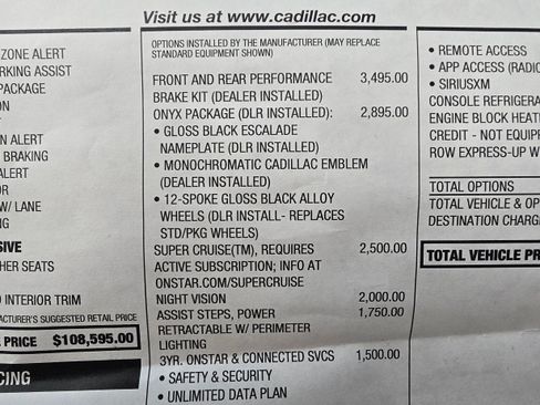 Used 2023 Cadillac Escalade Sport Platinum w/ LPO, ONYX Package image 27