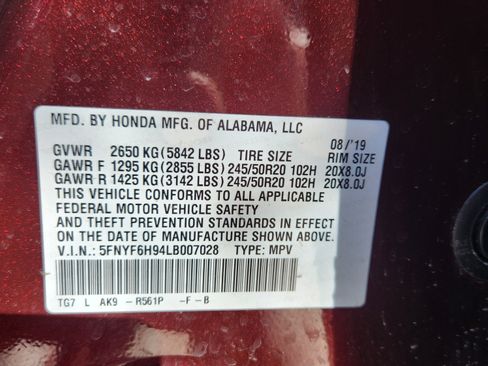 Used 2020 Honda Pilot Touring image 31