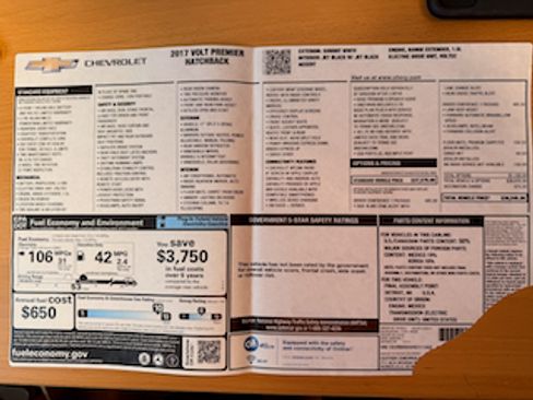 Used 2017 Chevrolet Volt Premier w/ Driver Confidence II Package FWD image 14