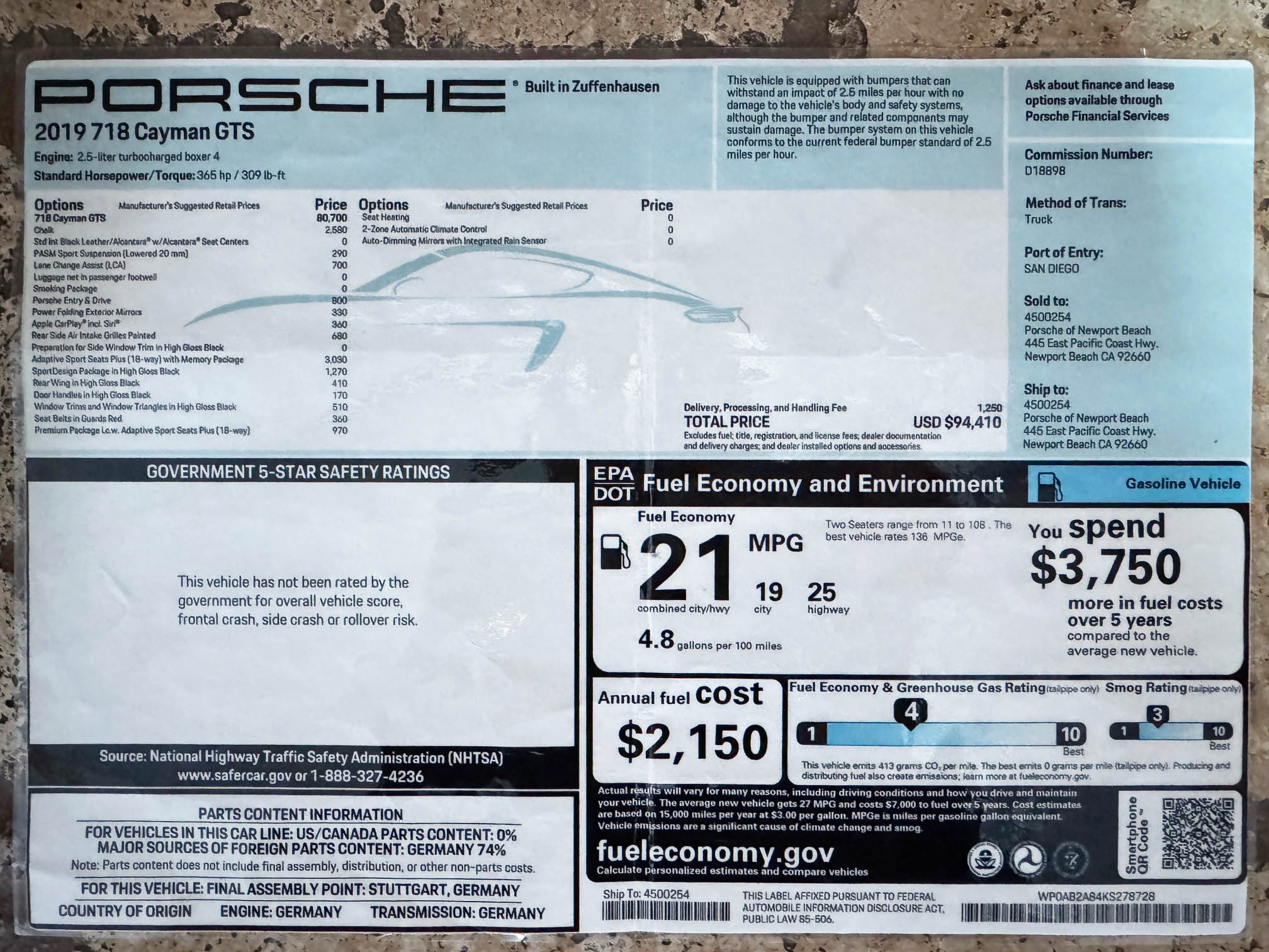 Used 2019 Porsche 718 Cayman GTS RWD image 9