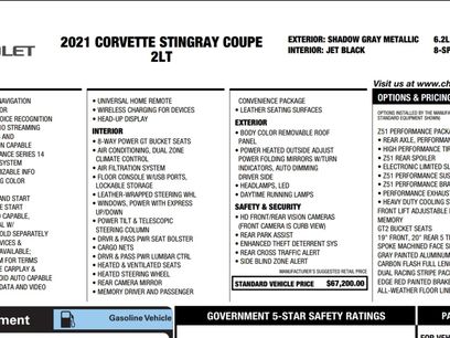 Used 2021 Chevrolet Corvette Stingray Coupe 2D w/ Z51 Performance Package