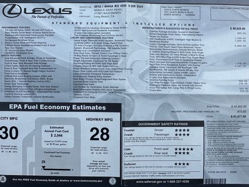 Used 2012 Lexus RX 450h AWD w/ Luxury Pkg image 8