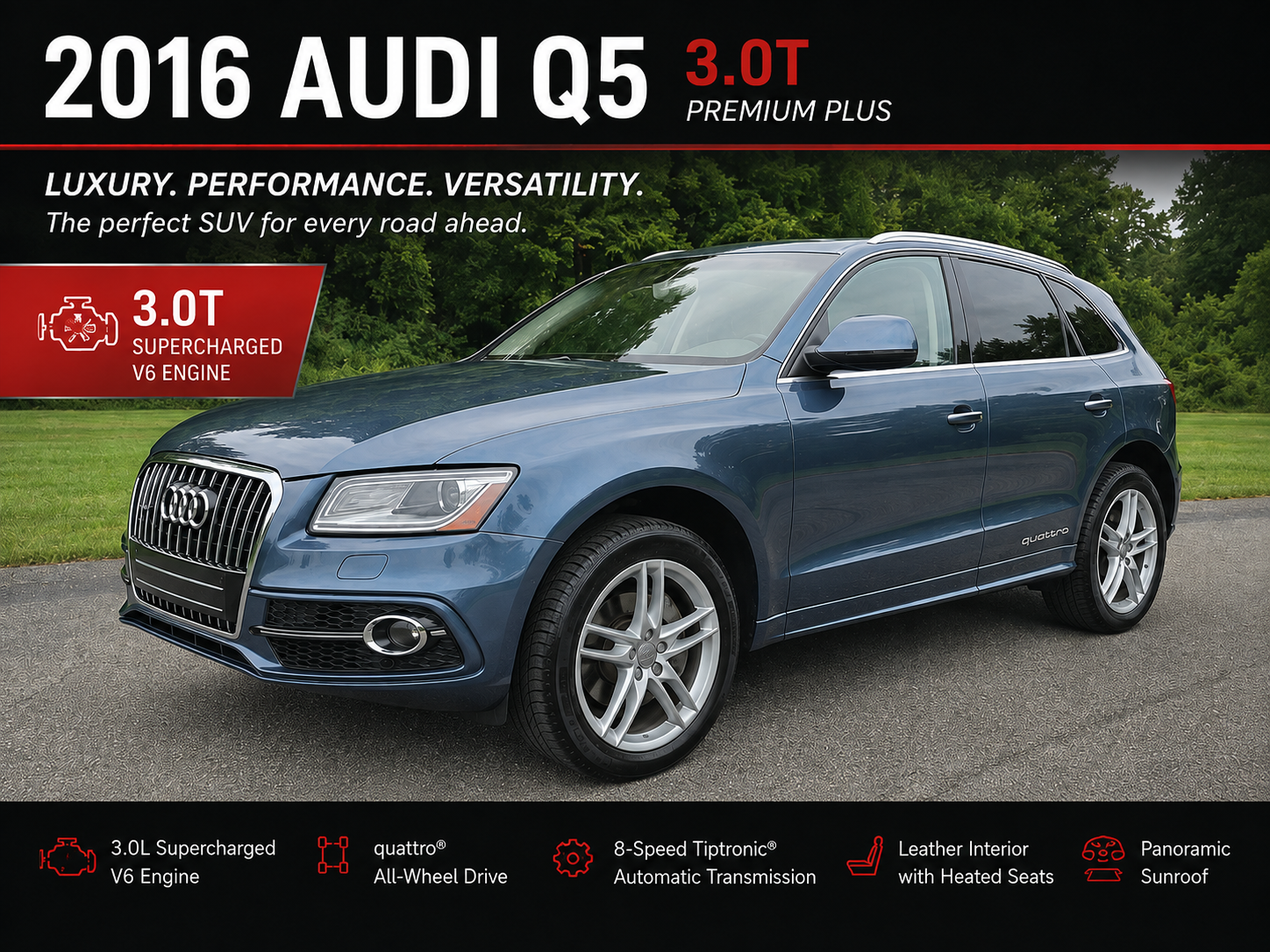 Used 2016 Audi Q5 3.0T Premium Plus AWD/4WD image 1