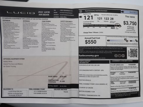 Used 2022 Lucid Air Grand Touring image 16