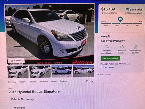 Used 2016 Hyundai Equus Signature RWD image 11