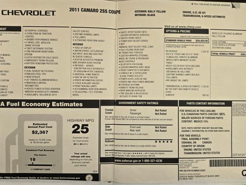 Used 2011 Chevrolet Camaro SS w/ RS Package image 12