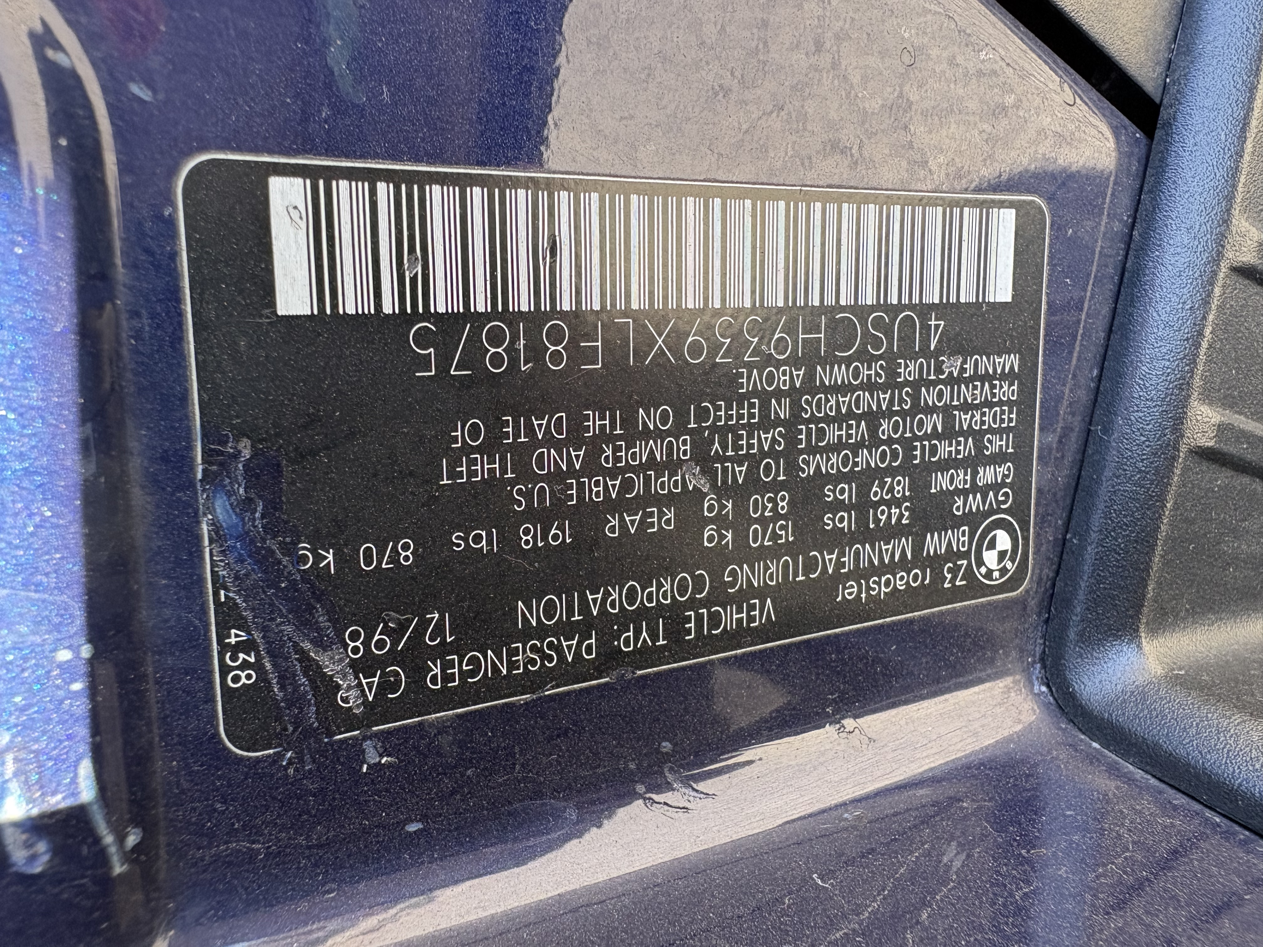 Used 1999 BMW Z3 2.5i RWD image 10