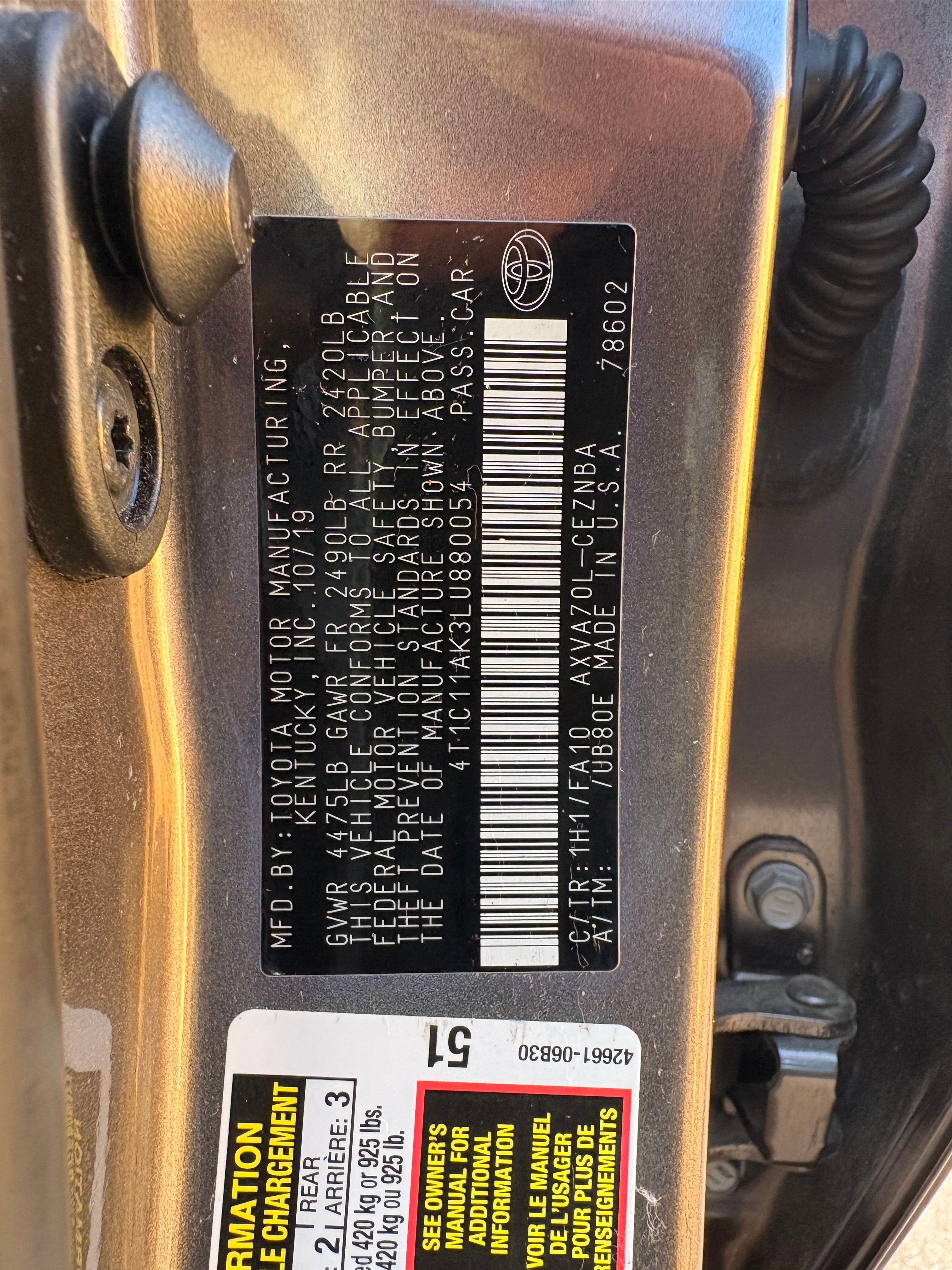 Used 2020 Toyota Camry LE FWD image 10