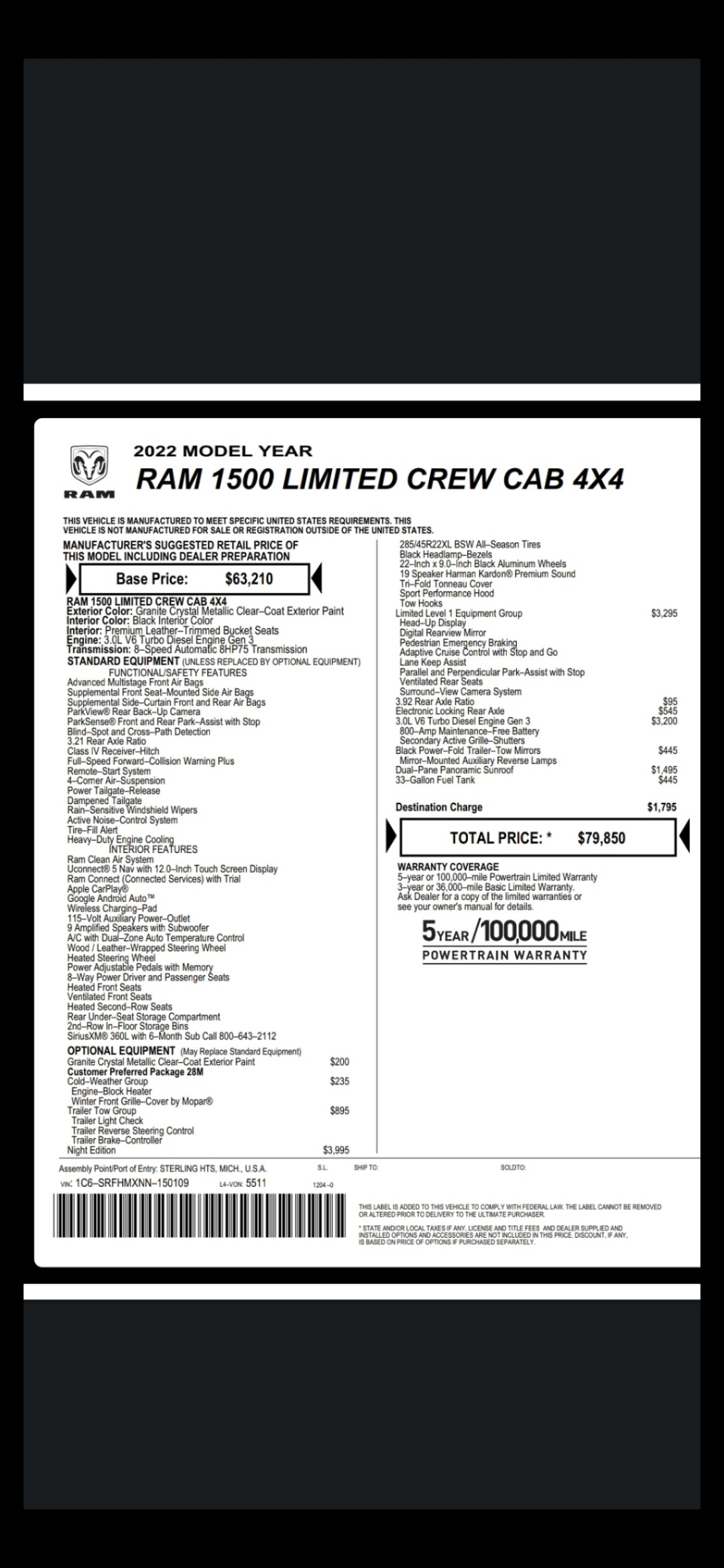 Used 2022 RAM 1500 Limited AWD/4WD image 14