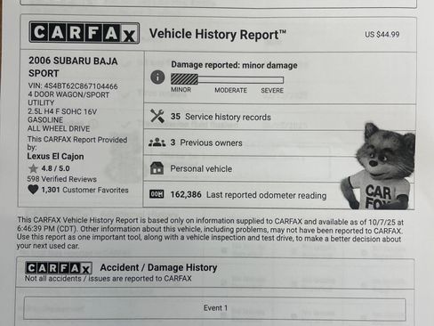 Used 2006 Subaru Baja Sport w/ Bed Cargo Group image 12