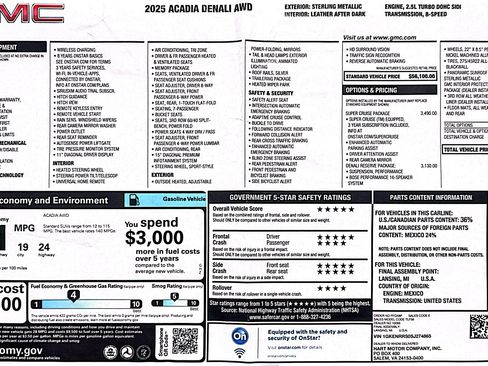 Used 2025 GMC Acadia Denali w/ Super Cruise Package AWD/4WD image 11