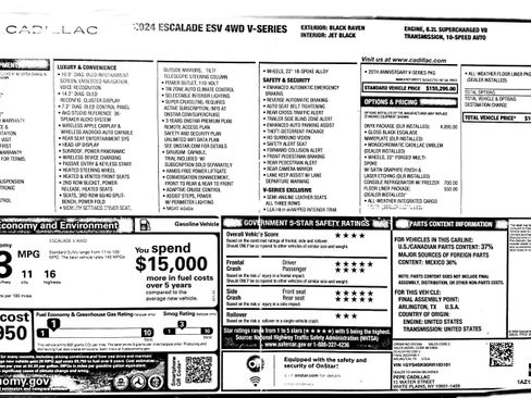 Used 2024 Cadillac Escalade ESV V w/ LPO, ONYX Package image 17