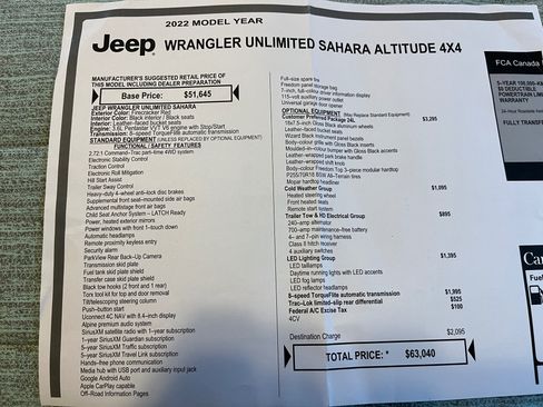 Used 2022 Jeep Wrangler Unlimited Sahara image 13