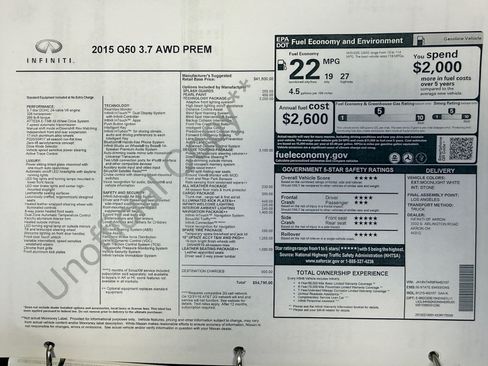 Used 2015 INFINITI Q50 Premium w/ Technology Package image 24