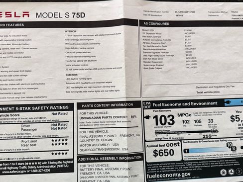 Used 2016 Tesla Model S 75D AWD/4WD image 24