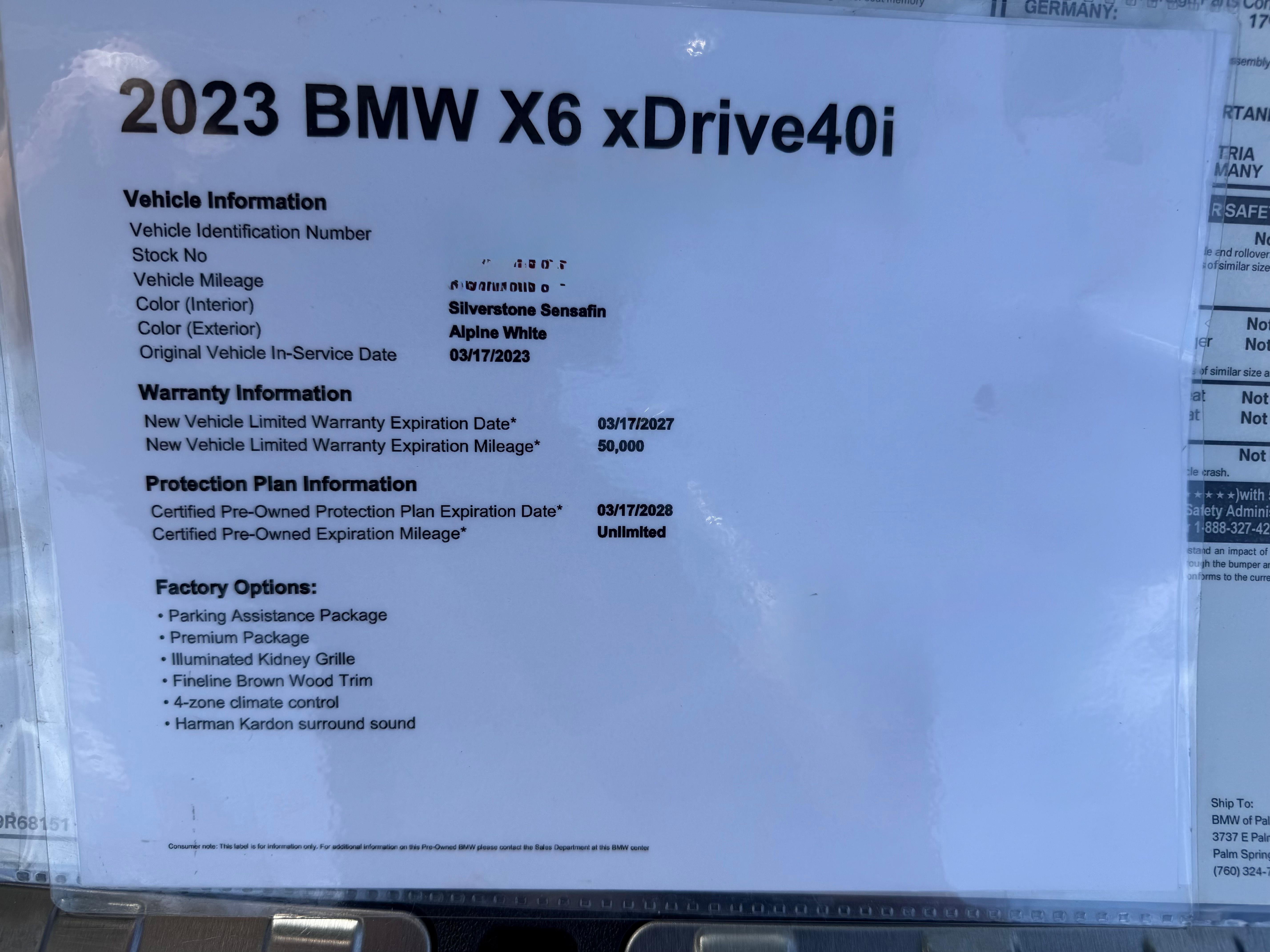 Used 2023 BMW X6 xDrive40i w/ Premium Package AWD/4WD image 32