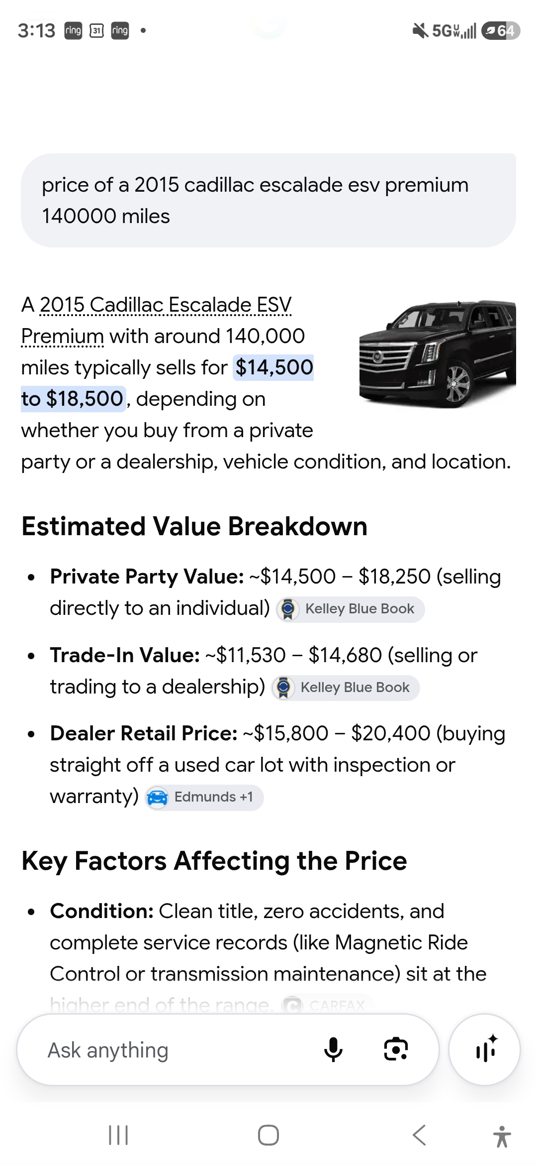 Used 2015 Cadillac Escalade ESV Premium AWD/4WD image 11