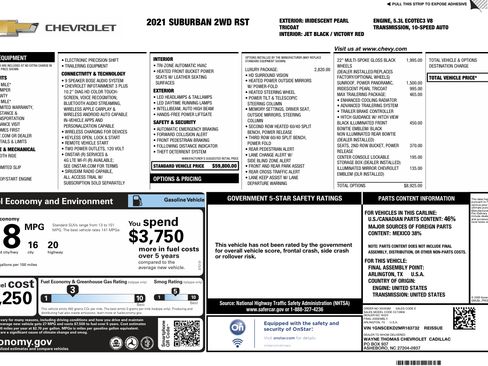 Used 2021 Chevrolet Suburban RST w/ Luxury Package image 6