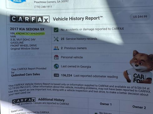 Used 2017 Kia Sedona SX image 2