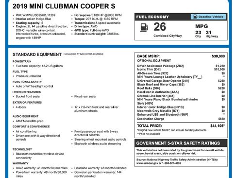 Used 2019 MINI Cooper Clubman S w/ Driver Assistance Package image 4