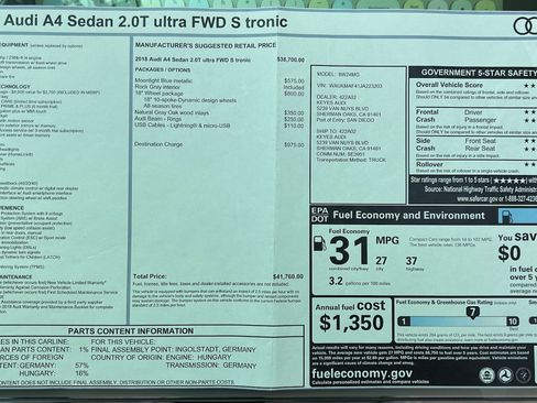 Used 2018 Audi A4 2.0T Ultra Premium w/ 18" Wheel Package image 12