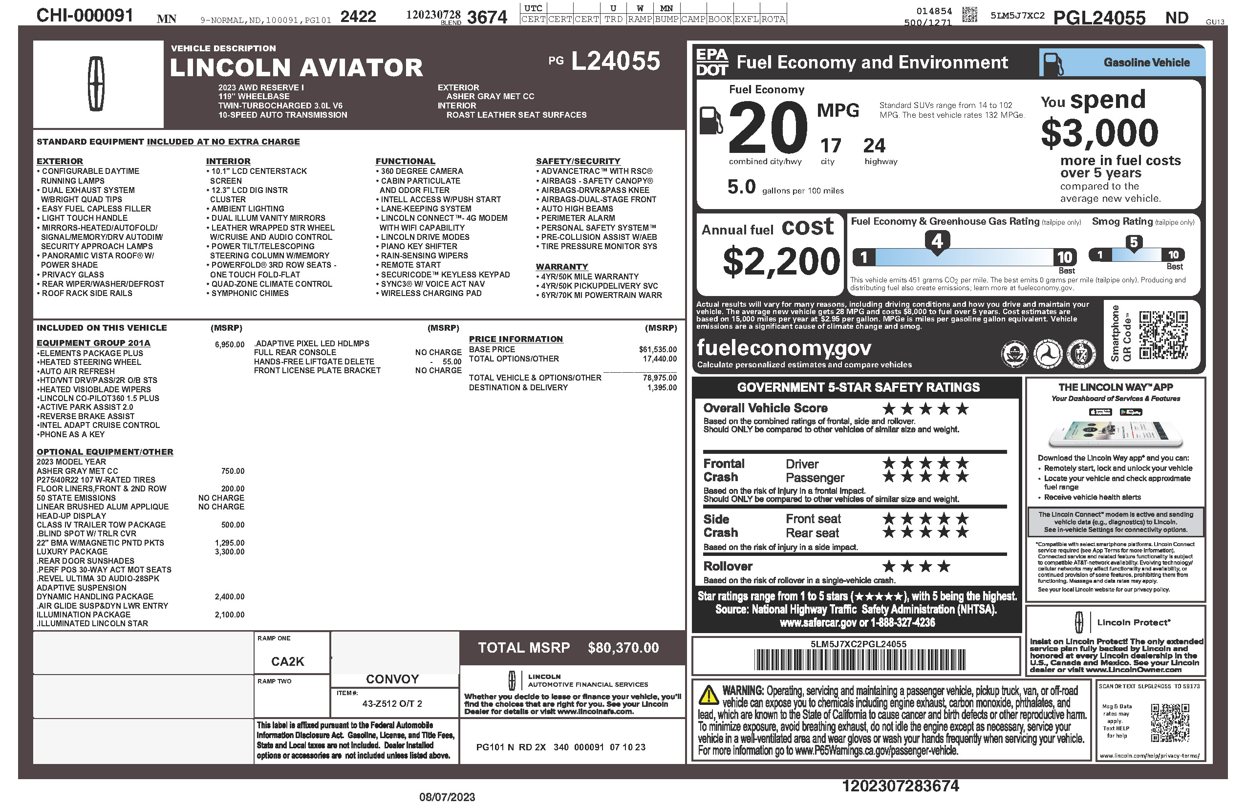 Used 2023 Lincoln Aviator Reserve w/ Equipment Group 201A AWD/4WD image 5
