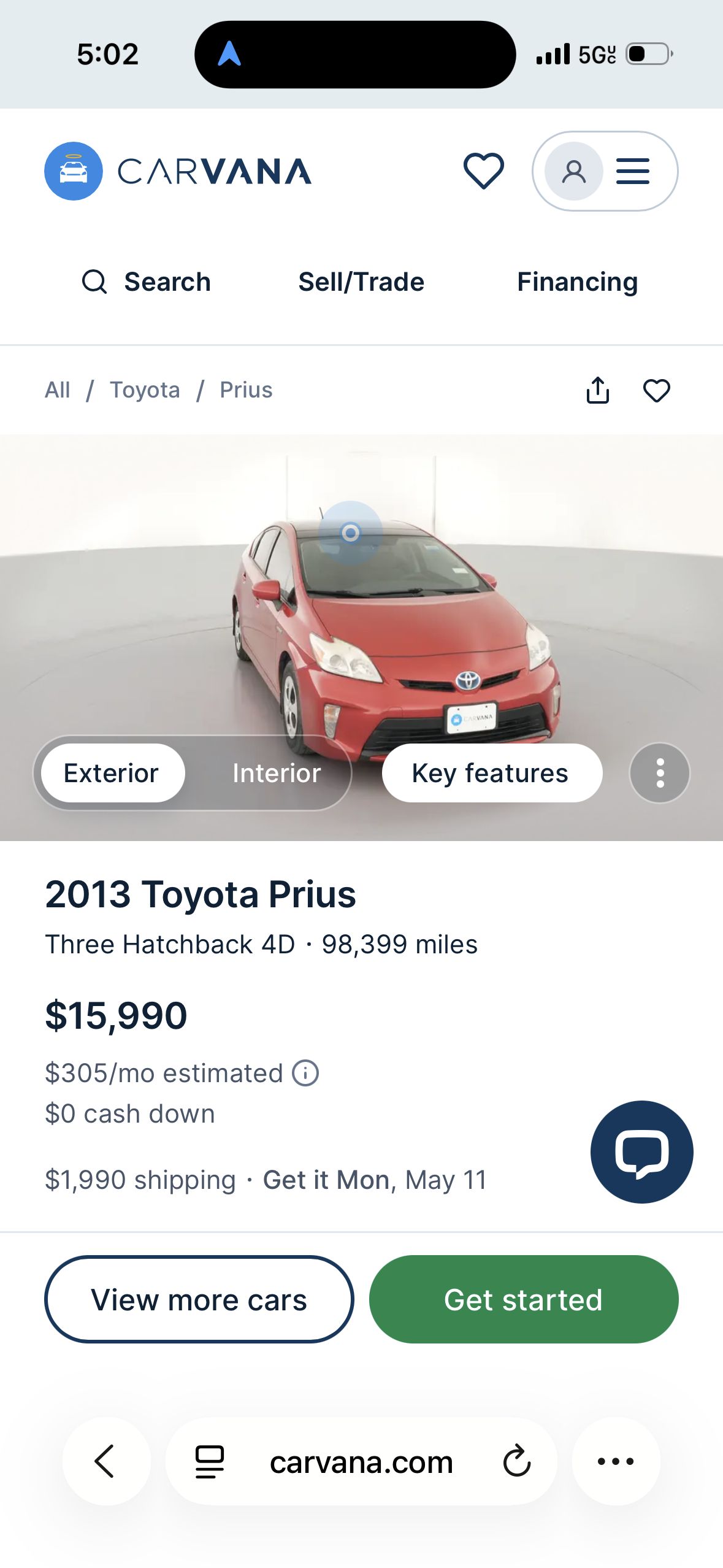 Used 2013 Toyota Prius Three w/ Solar Roof Pkg FWD image 9